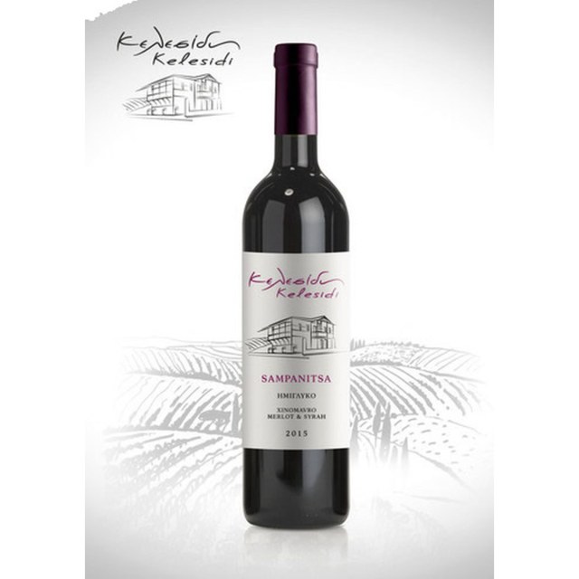 Ξινόμαυρο merlot & syrah  ερυθρός ημίγλυκος Κελεσίδης 750ml