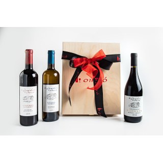 Κασετίνα τριών θέσεων Οινικό με τρείς φιάλες του κτήματος Κελεσίδη  750ml