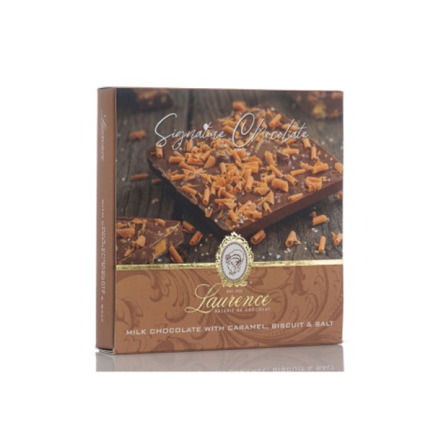 Laurence Signature Milk Chocolate with caramel, biscuit and salt 100gr